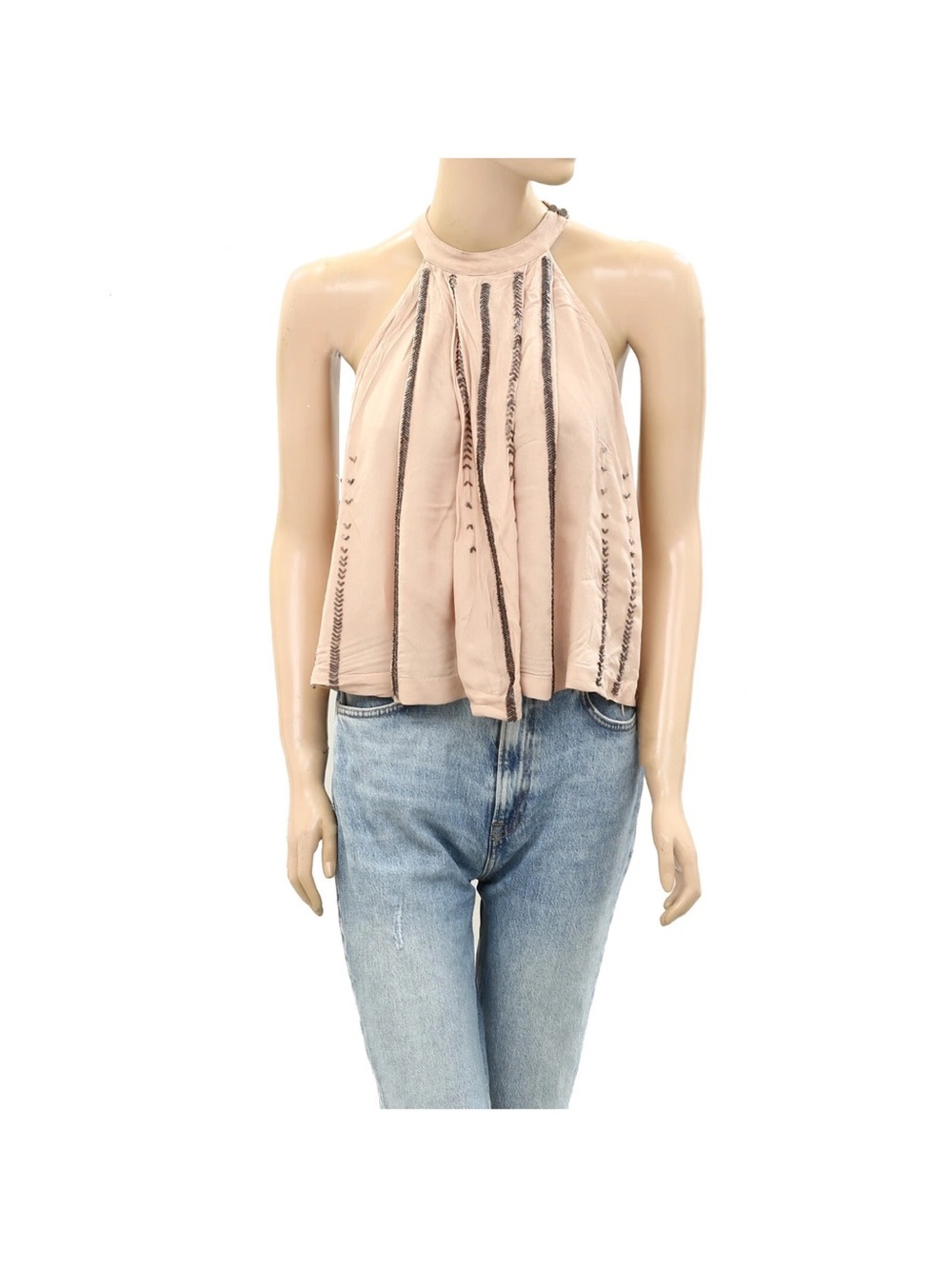 Free People shimmer and shine beaded blouse size small - Picture 4 of 16